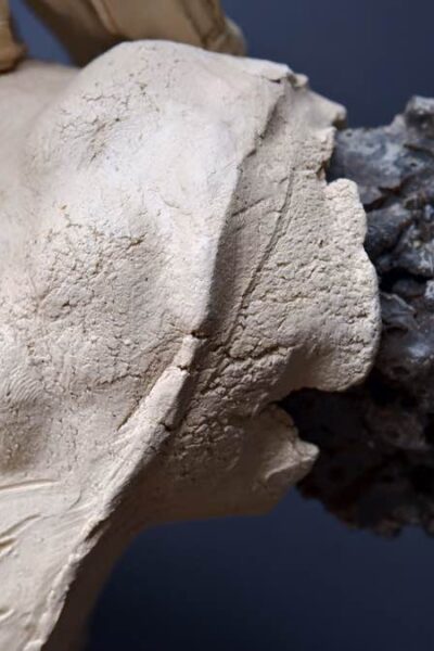 scultura femminile mezzobusto grès policromo 1