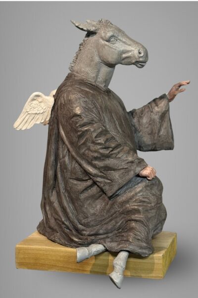 Asino che vola scultura